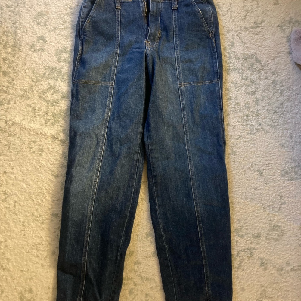 Women’s Dark Wash High Waisted Straight Leg Blue Jeans